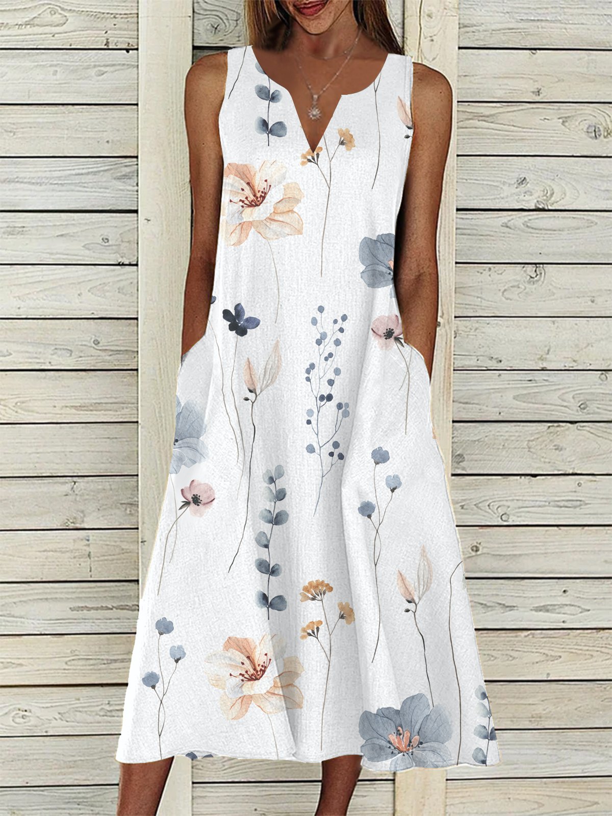 Slå in Lösa Blommig Elegant Tvådelad Uppsättning