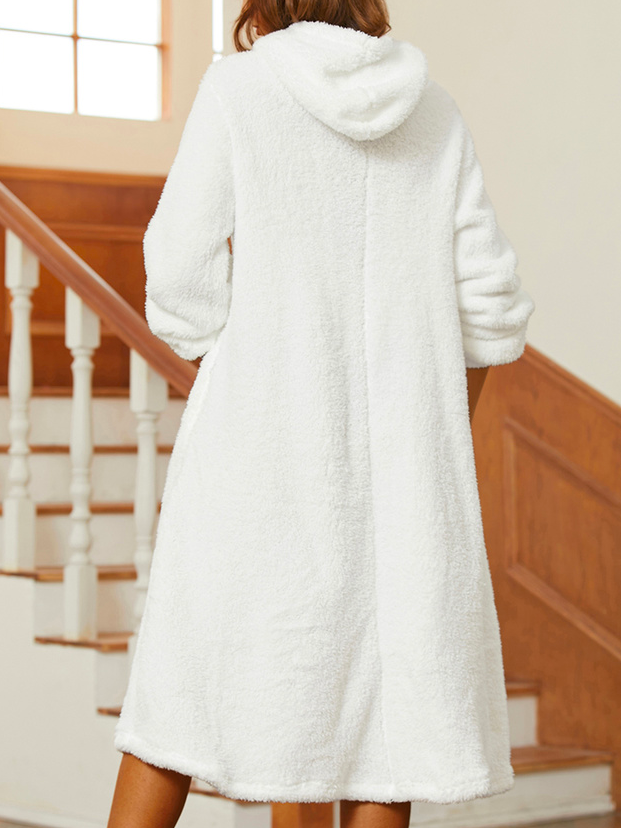Lösa Ludd/granulär fleece Tyg Luvtröja Tillfällig Klänning