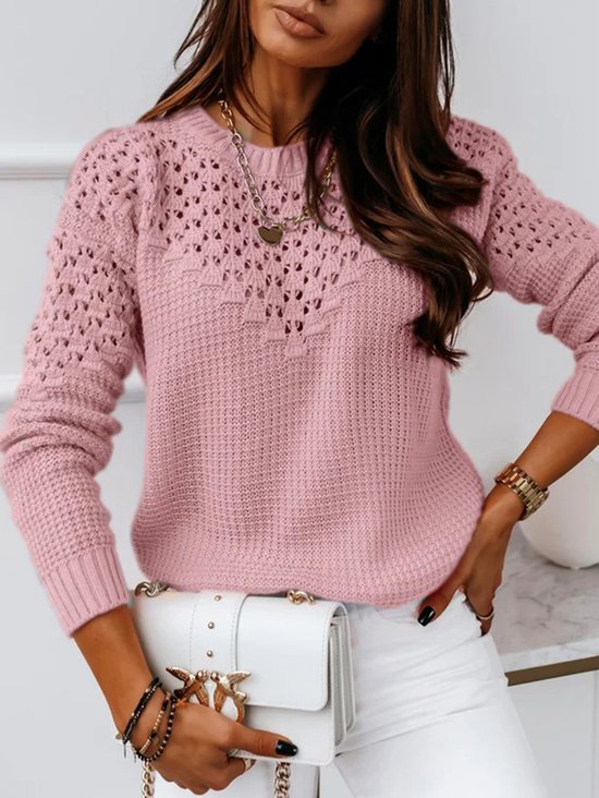 Enkel Tillfällig Crew Neck Tröja