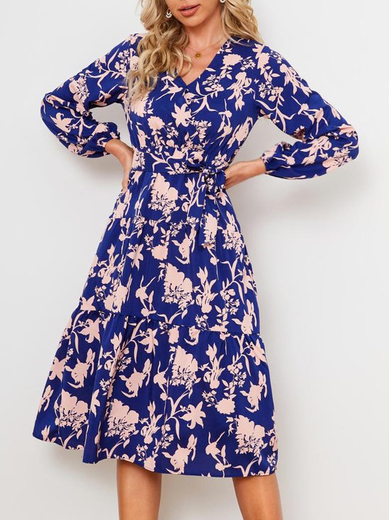 Tillfällig Blommig Klänningar Boho Semester Strand Damkläder
