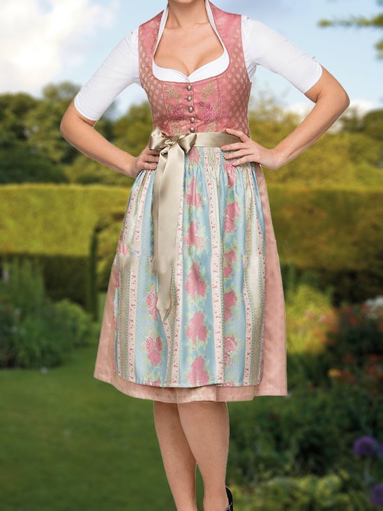 Dirndl Oktoberfest Semester Blommig Regelbunden passa