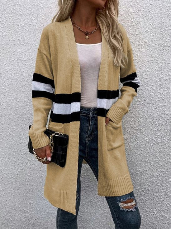 Tillfällig Färg Blockera Cardigan