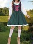 Semester Enkel Crew Neck Klänning Oktoberfest Kläder