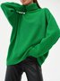 Tillfällig Enkel Crew Neck Regelbunden passa Tröja