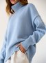 Tillfällig Enkel Crew Neck Regelbunden passa Tröja