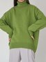 Tillfällig Enkel Crew Neck Regelbunden passa Tröja