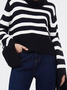 Tillfällig Randig Crew Neck Tröja