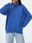 Tillfällig Enkel Crew Neck Regelbunden passa Tröja
