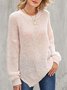 Tillfällig Enkel Crew Neck Tröja