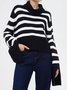 Tillfällig Randig Crew Neck Tröja
