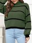 Tillfällig Randig Crew Neck  Tröja