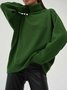 Tillfällig Enkel Crew Neck Regelbunden passa Tröja