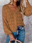 Tillfällig Enkel V-hals Cardigan