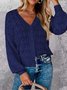 Tillfällig Enkel V-hals Cardigan