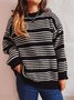 Tillfällig Randig Crew Neck Regelbunden passa Tröja
