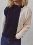Tillfällig Färg Blockera Crew Neck Tröja