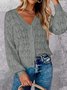 Tillfällig Enkel V-hals Cardigan