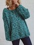 Tillfällig Enkel Crew Neck Regelbunden passa Tröja