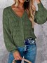 Tillfällig Enkel V-hals Cardigan