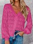 Tillfällig Enkel V-hals Cardigan