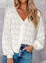 Tillfällig Enkel V-hals Cardigan