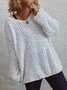 Tillfällig Enkel Crew Neck Regelbunden passa Tröja
