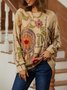 Tillfällig Blommig Regelbunden passa Crew Neck Tröja
