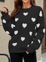 Hjärta/Codate Crew Neck Tillfällig Lösa Tröja
