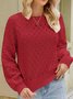 Tillfällig Enkel Crew Neck Regelbunden passa Tröja