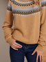 Tillfällig Abstrakt Crew Neck Tröja