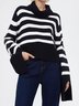 Tillfällig Randig Crew Neck Tröja